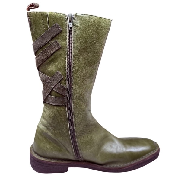 Miz Mooz Utrecht Tall Boots Olive Green Leather Womens US 6.5 37 - Picture 2 of 12